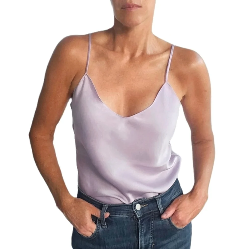 ❤️SPECIAL❤️NWT. POLO RALPH LAUREN Satin V-Neck Cami In Lavender - Picture 1 of 14